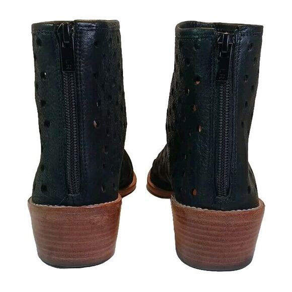 Loeffler Randall Ione Booties Perforated Open Toe Women's Size 10 Black Leather - Picture 4 of 10